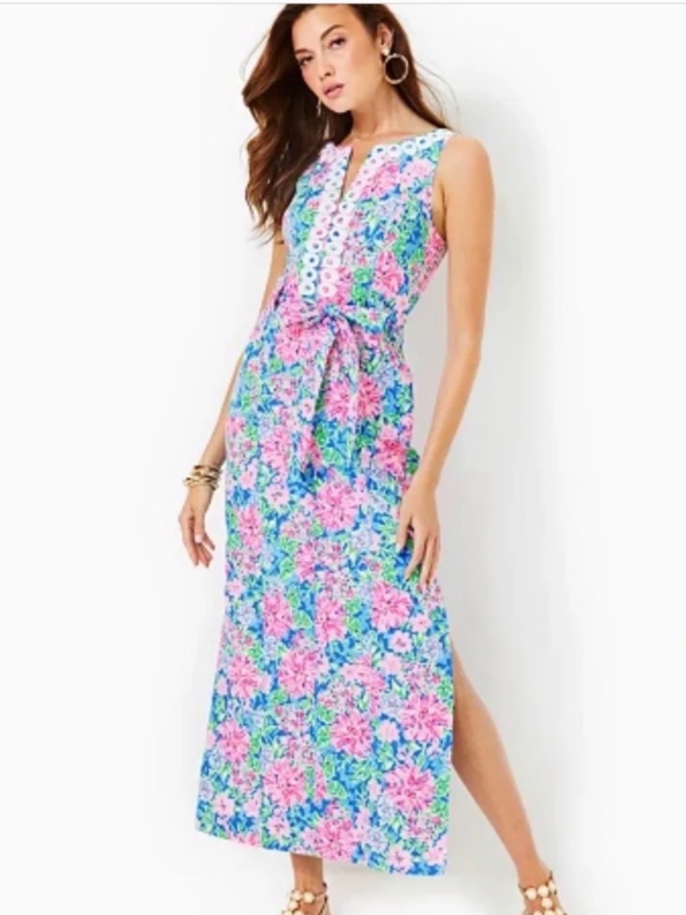 Lilly Pulitzer Giulianna Cotton Maxi Shift Dress Size 4